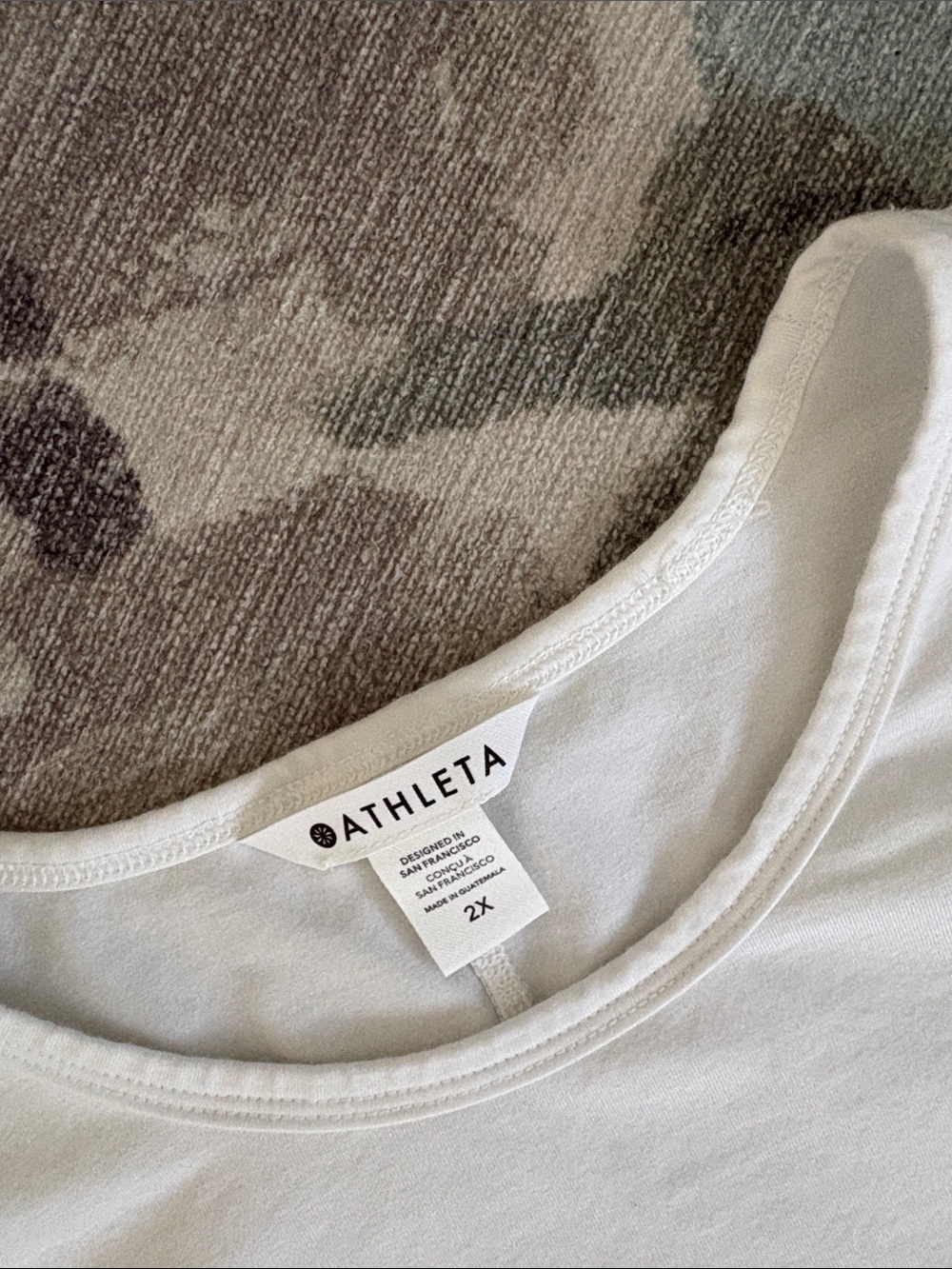 Athleta White Relaxed Cotton Crew Tee - Picture 2 of 3